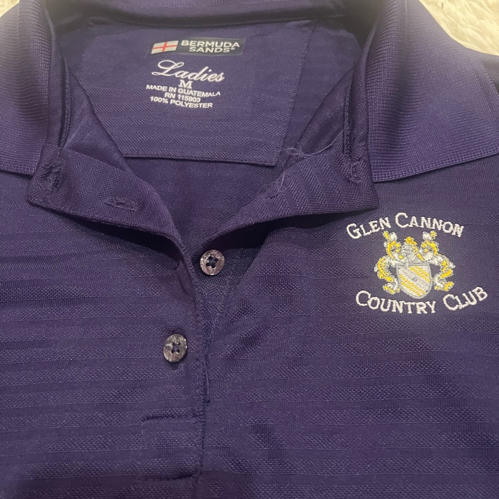 Bermuda Sands Polo Glen Cannon Country Club Embroidery Women’s size M purple - Picture 2 of 4